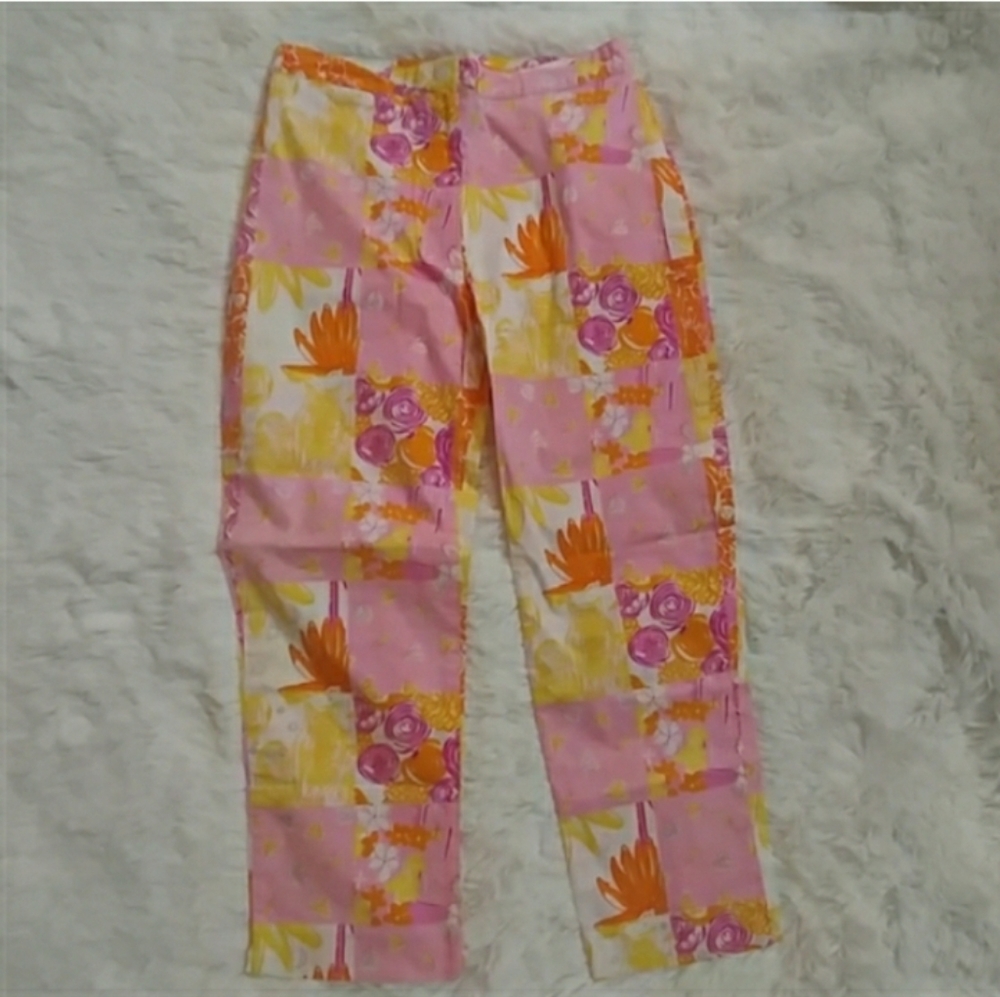 Vintage LILLY PULITZER Nightlife Patch Pants Size 0
